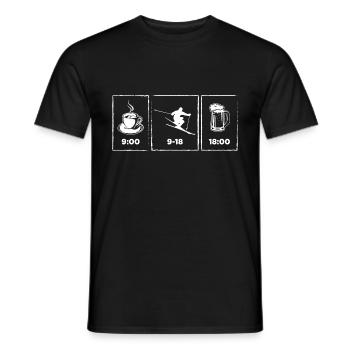 Skiing | Ski skiers Ski holiday sport gift - Men's T-Shirt - black - Front - AI Model Male 178 light (178cm)
