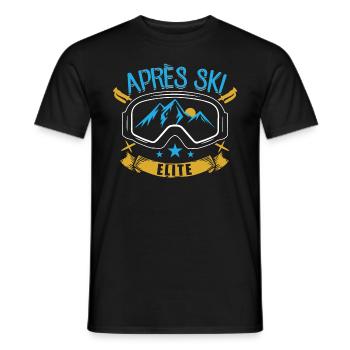 Apre Ski Elite | Snowboard Ski Skiing Gifts - Men's T-Shirt - black - Front - AI Model Male 178 light (178cm)