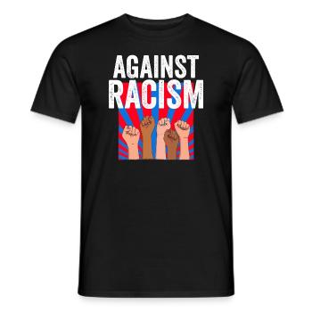 Gegen Rassismus Antifa Antifaschist Links Geschenk - Männer T-Shirt - Schwarz - Vorne - AI Model Male 178 light (178cm)