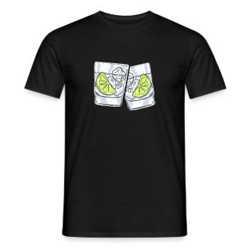 Gin glasses | Party alcohol booze tonic gifts - Men's T-Shirt - black - Front - AI Model Male 178 light (178cm)