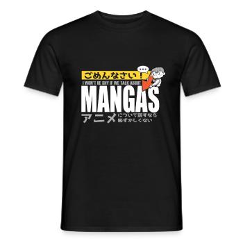 Manga Je ne serai pas timide Anime Weeb - T-shirt homme - noir - Devant - AI Model Male 178 light (178cm)