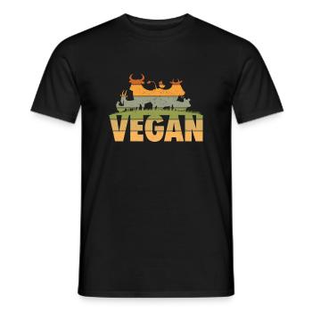 Veganer | Tierschutz Vegan Veganerin Geschenkideen - Männer T-Shirt - Schwarz - Vorne - AI Model Male 178 light (178cm)