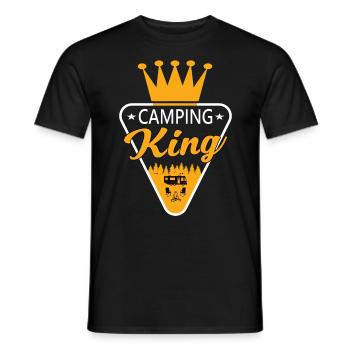 Camping King Camper camper caravan tent - Men's T-Shirt - black - Front - AI Model Male 178 light (178cm)