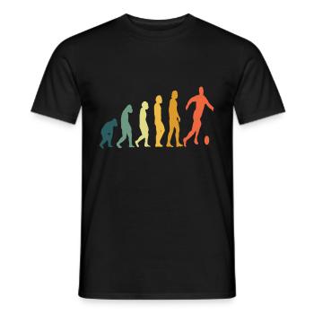 Fußball Retro Evolution - Männer T-Shirt - Schwarz - Vorne - AI Model Male 178 light (178cm)