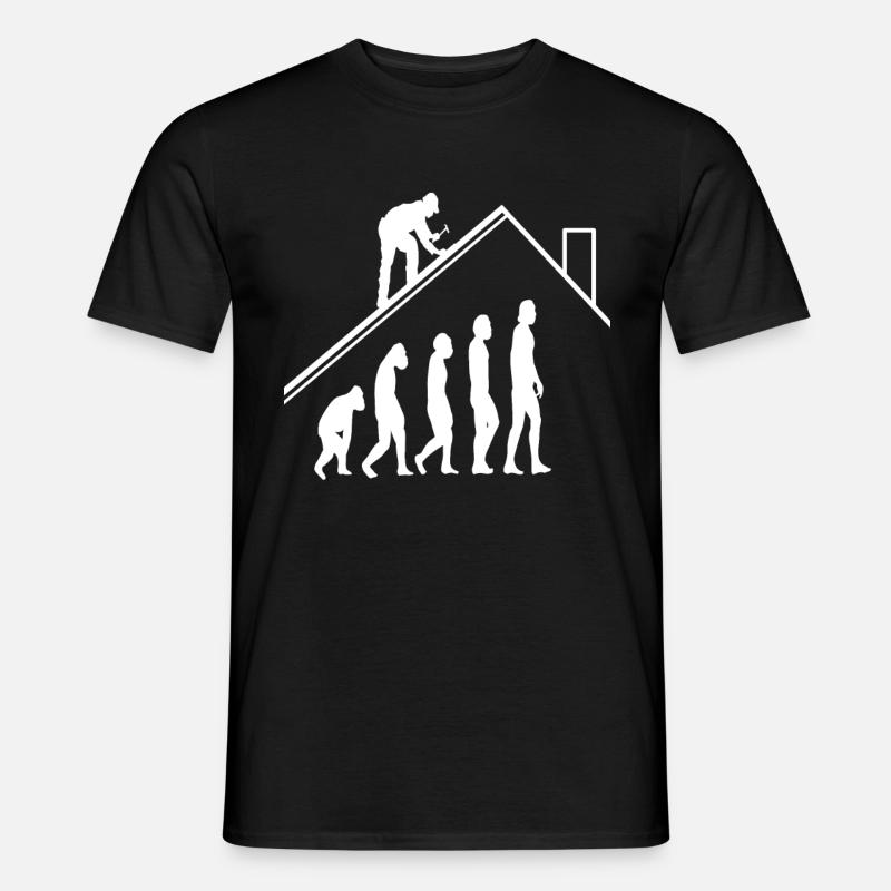 Artisan couvreur charpentier évolution maison construction - T-shirt homme - noir