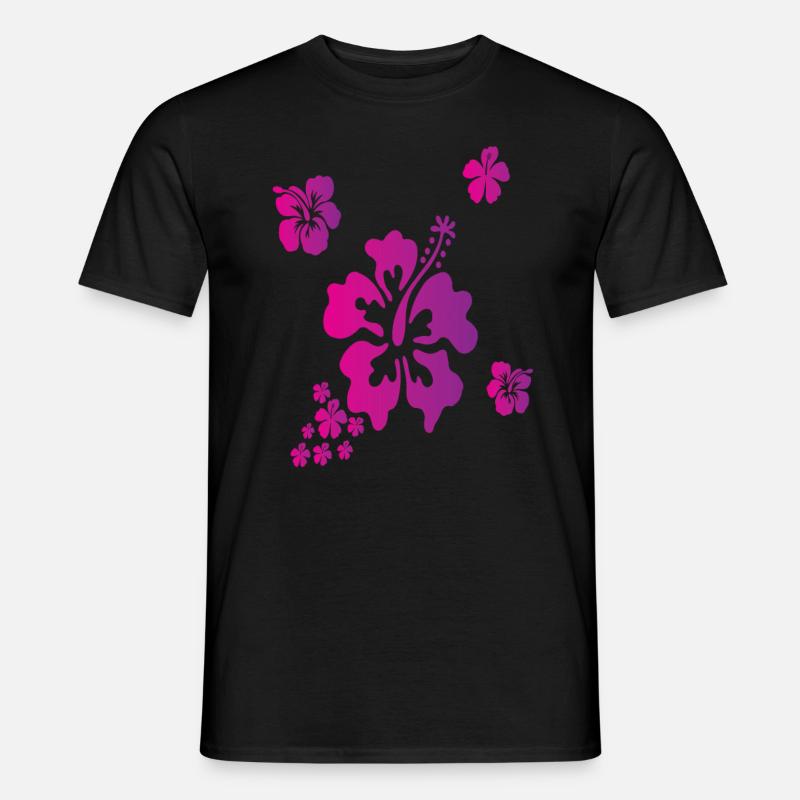 Hawaii Hisbiskus Blumen Urlaub - Männer T-Shirt - Schwarz