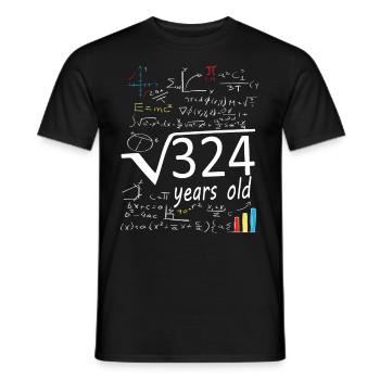 Quadratwurzel 324 = 18 Jahre alt Geburtstag - Männer T-Shirt - Schwarz - Vorne - AI Model Male 178 light (178cm)