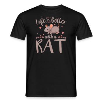 House rats | Rat pets rodent gift idea - Men's T-Shirt - black - Front - AI Model Male 178 light (178cm)