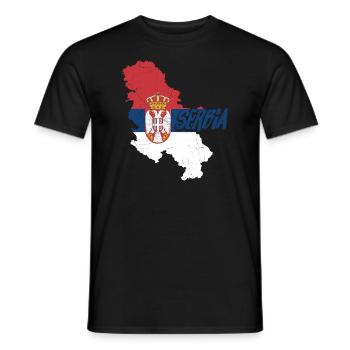 Serbia Balkan | Serbian Serb flag gift ideas - Men's T-Shirt - black - Front - AI Model Male 178 light (178cm)