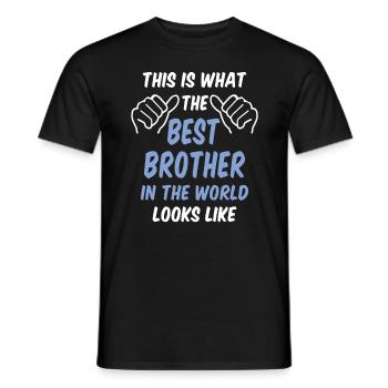 Best brother in the world - Men's T-Shirt - black - Front - AI Model Male 178 light (178cm)