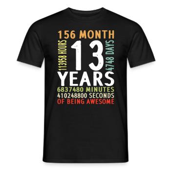 13th birthday boy girl man woman 13 years - Men's T-Shirt - black - Front - AI Model Male 178 light (178cm)