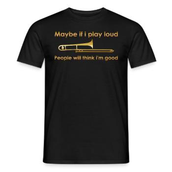 Posaunist Posaunistin Posaunen Trompete Posaune - Männer T-Shirt - Schwarz - Vorne - AI Model Male 178 light (178cm)