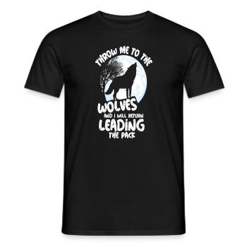 loups meute de loup chien chien de territoire de terre loup loup - T-shirt homme - noir - Devant - AI Model Male 178 light (178cm)