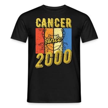 Cancer 2000 Sternzeichen Geburtstag - Männer T-Shirt - Schwarz - Vorne - AI Model Male 178 light (178cm)