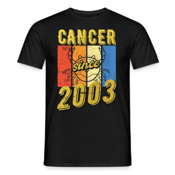 Cancer 2003 Sternzeichen Geburtstag - Männer T-Shirt - Schwarz - Vorne - AI Model Male 178 light (178cm)