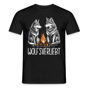Wolf Wölfe Motiv Natur Liebe Weißer Wolf - Männer T-Shirt - Schwarz - Vorne - AI Model Male 178 light (178cm)