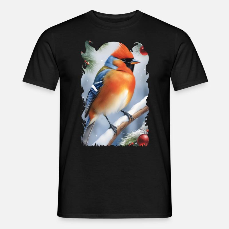 Weihnachtsvogel 5 - Männer T-Shirt - Schwarz