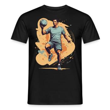Handball Player Streetwear Iconic Style - Men's T-Shirt - black - Front - AI Model Male 178 light (178cm)