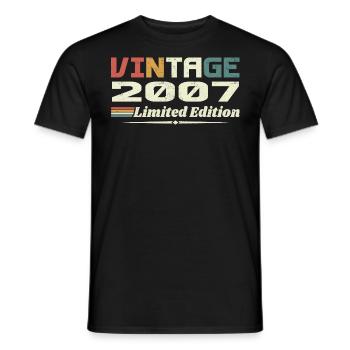 Jahrgang 2007 Geschenk 2007 Retro Geburtstag 2007 - Männer T-Shirt - Schwarz - Vorne - AI Model Male 178 light (178cm)