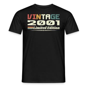 Vintage 2001 Gift 2001 Birthday 2001 Retro - Men's T-Shirt - black - Front - AI Model Male 178 light (178cm)