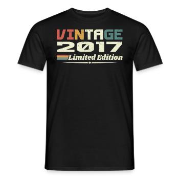 Vintage 2017 Gift 2017 Retro Birthday 2017 - Men's T-Shirt - black - Front - AI Model Male 178 light (178cm)