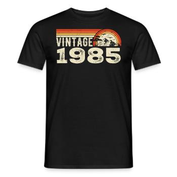 Vintage 1985 Birthday Gift 1985 Retro 1985 - Men's T-Shirt - black - Front - AI Model Male 178 light (178cm)
