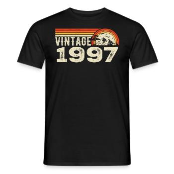 Vintage 1997 Cadeau Anniversaire 1997 Rétro 1997 - T-shirt homme - noir - Devant - AI Model Male 178 light (178cm)