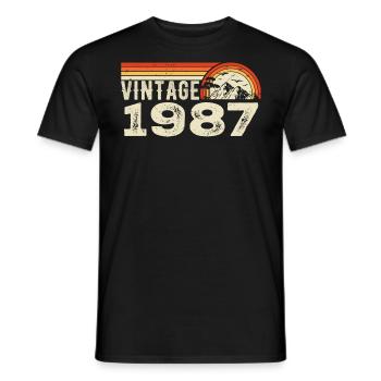 Vintage 1987 Cadeau Anniversaire 1987 Rétro 1987 - T-shirt homme - noir - Devant - AI Model Male 178 light (178cm)