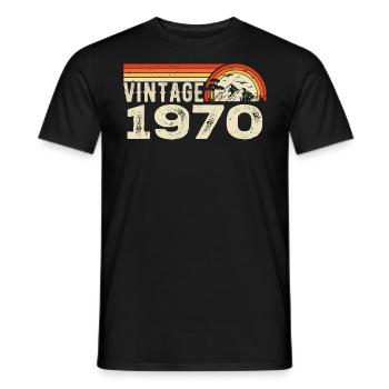Vintage 1970's Birthday Gift 1970's Retro 1970's - Men's T-Shirt - black - Front - AI Model Male 178 light (178cm)