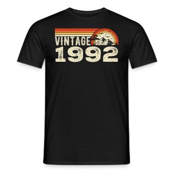Vintage 1992 Retro 1992 Birthday Gift 1992 - Men's T-Shirt - black - Front - AI Model Male 178 light (178cm)