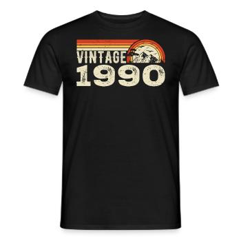 Jahrgang 1990er Geburtstagsgeschenk 1990er Retro 1990er Jahre - Männer T-Shirt - Schwarz - Vorne - AI Model Male 178 light (178cm)