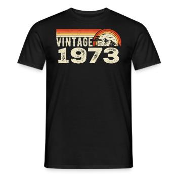 Vintage 1973 Birthday Gift 1973 Retro 1973 - Men's T-Shirt - black - Front - AI Model Male 178 light (178cm)
