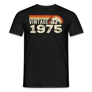 Vintage 1975 Geburtstagsgeschenk 1975 Retro 1975 - Männer T-Shirt - Schwarz - Vorne - AI Model Male 178 light (178cm)