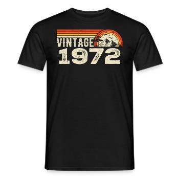Vintage 1972 Cadeau Anniversaire 1972 Rétro 1972 - T-shirt homme - noir - Devant - AI Model Male 178 light (178cm)