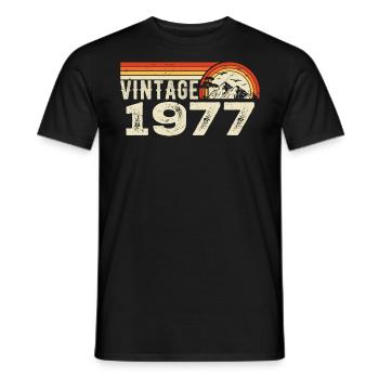 Jahrgang 1977 Retro 1977 Geburtstagsgeschenk 1977 - Männer T-Shirt - Schwarz - Vorne - AI Model Male 178 light (178cm)