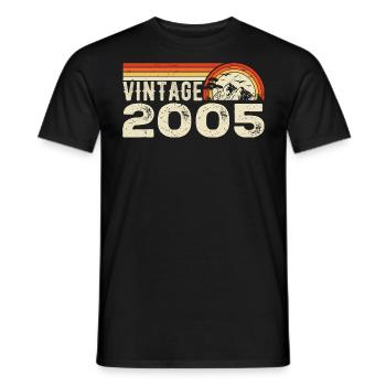 Jahrgang 2005 Geburtstagsgeschenk 2005 Retro 2005 - Männer T-Shirt - Schwarz - Vorne - AI Model Male 178 light (178cm)