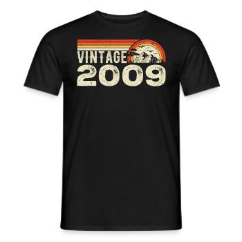 Jahrgang 2009 Retro 2009 Geburtstagsgeschenk 2009 - Männer T-Shirt - Schwarz - Vorne - AI Model Male 178 light (178cm)