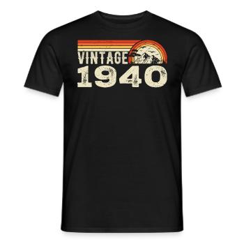 Vintage 1940 Cadeau Anniversaire 1940 Rétro 1940 - T-shirt homme - noir - Devant - AI Model Male 178 light (178cm)