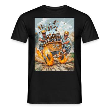 Hommes buvant de la bière Cadeau - T-shirt homme - noir - Devant - AI Model Male 178 light (178cm)