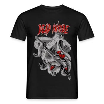 Horror Tentacles with Heart and Demonic Writing - Men's T-Shirt - black - Front - AI Model Male 178 light (178cm)