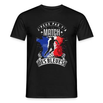 Les Bleues Footballer. Women's France Team - Men's T-Shirt - black - Front - AI Model Male 178 light (178cm)