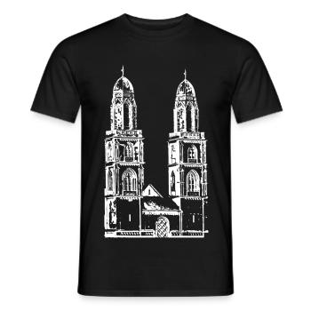 Zürich Grossmünster Großmünster - Männer T-Shirt - Schwarz - Vorne - AI Model Male 178 light (178cm)