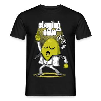 Staying olive - Men's T-Shirt - black - Front - AI Model Male 178 light (178cm)