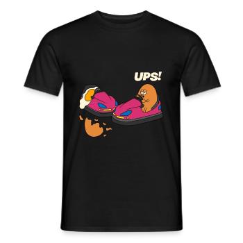 Oeufs chevauchant pousser le cadeau de voiture - T-shirt homme - noir - Devant - AI Model Male 178 light (178cm)