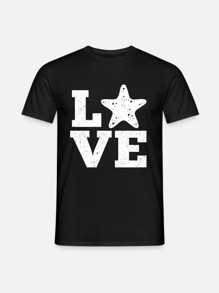 Seestern - Männer T-Shirt - Schwarz