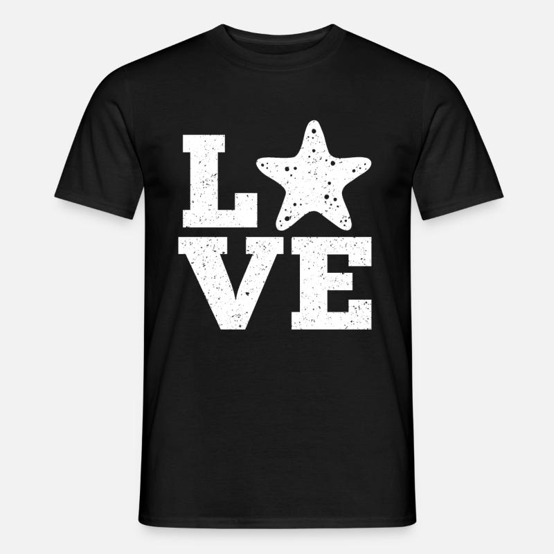 Seestern - Männer T-Shirt - Schwarz