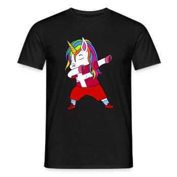 Denmark football-dabbing gift - Men's T-Shirt - black - Front - AI Model Male 178 light (178cm)
