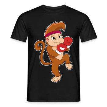 Monkey Boxer Boxing Gloves Boxing - Men's T-Shirt - black - Front - AI Model Male 178 light (178cm)
