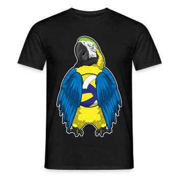 Papagei Volleyballspieler Volleyball - Männer T-Shirt - Schwarz - Vorne - AI Model Male 178 light (178cm)