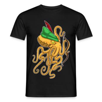 Krake Bogenschütze Bogen - Männer T-Shirt - Schwarz - Vorne - AI Model Male 178 light (178cm)
